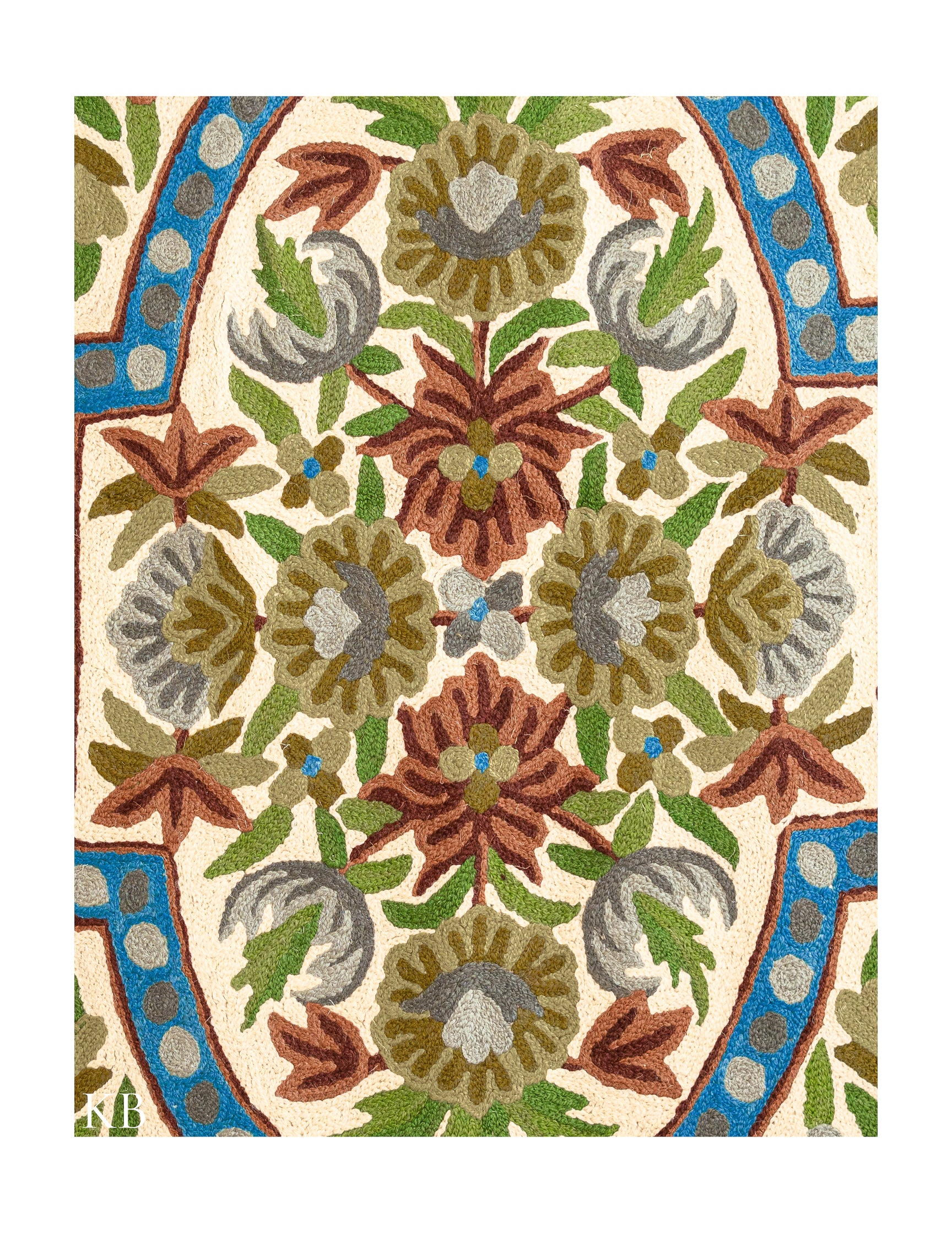 Diwan-e-Khas Classic Polka Kashmiri Rug - Kashmir Box