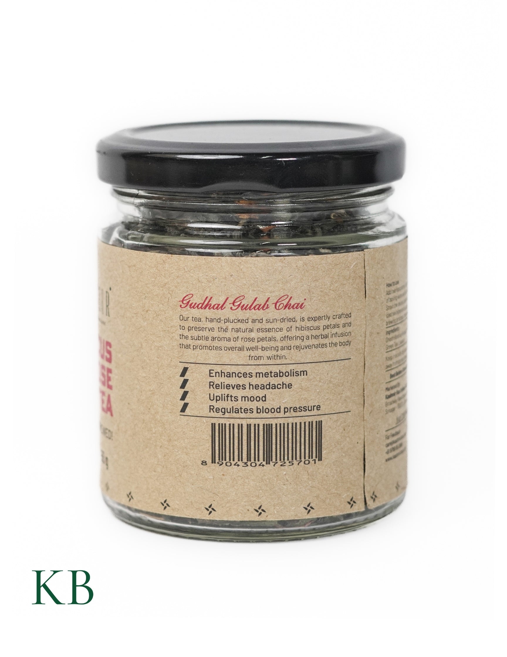 Hibiscus Rose Tea | Gudhal Gulab Chai |Best Herbal Flower Tea | Green Tea Leaves| Skin Detox Tea | Refreshing Tea | Uplifts Mood (50 g) - Kashmir Box