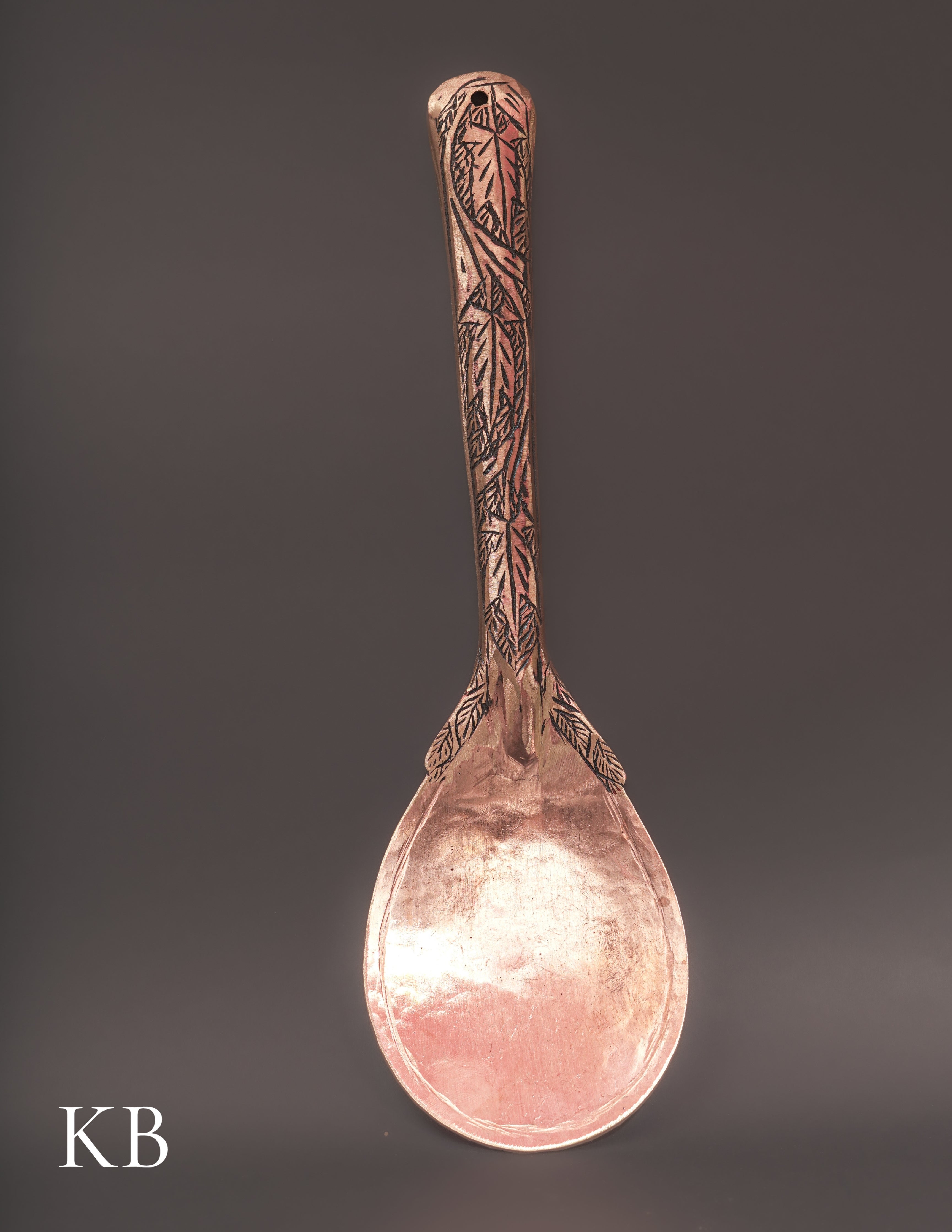 Kashmiri Copperware Rice Serving Spoon – Artisan-Made | Handcrafted Heritage - Kashmir Box
