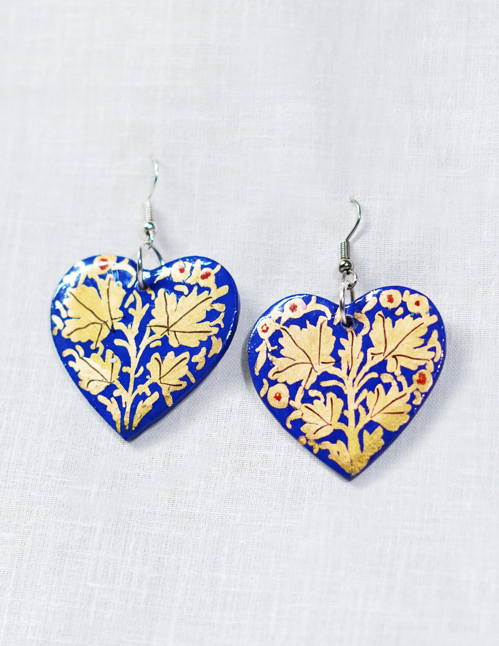 Handmade Kashmir Papier-Mâché Ear Ring (Set of 2) — Hand-Painted Design | 3.5 cm (L) × 3.5 cm (B)