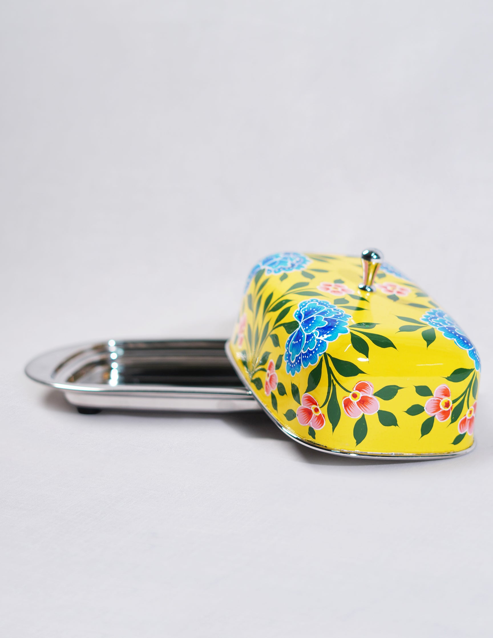 Handmade Kashmir Papier-Mâché Butter Box — Hand-Painted Design | 13 cm (L) × 21.5 cm (B) × 10 cm (H)