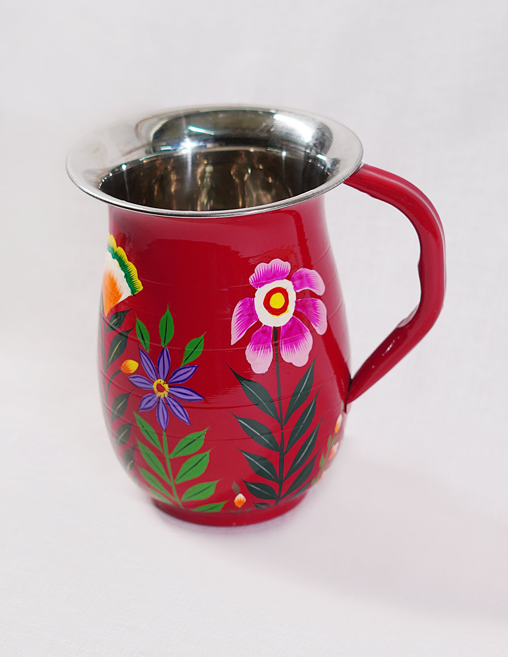 Handmade Kashmir Papier-Mâché Jug — Hand-Painted Design | Ø 14 cm × 18 cm (H)