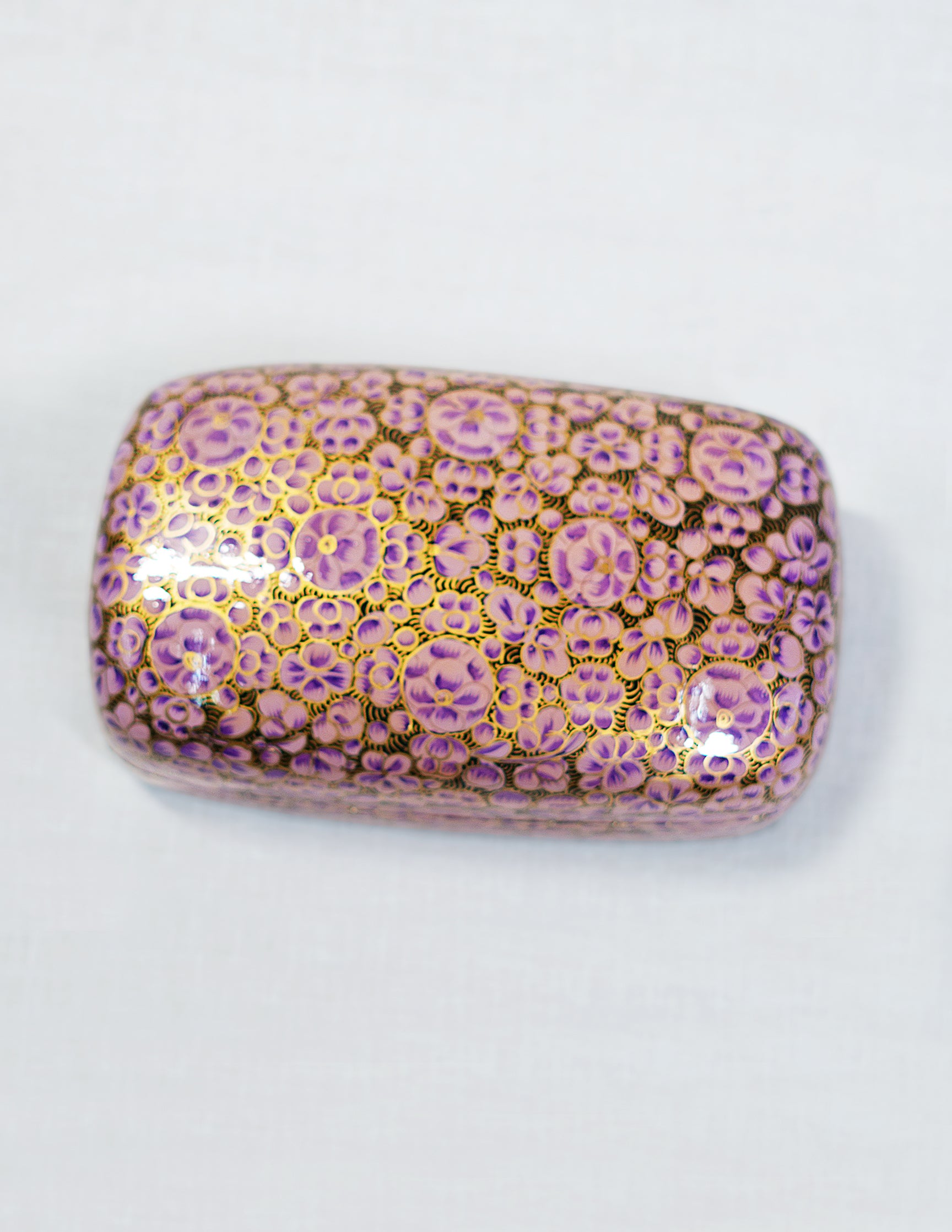 Handmade Kashmir Papier-Mâché Trinket Box — Hand-Painted Design | 10.5 cm (L) × 17.5 cm (B) × 6 cm (H)