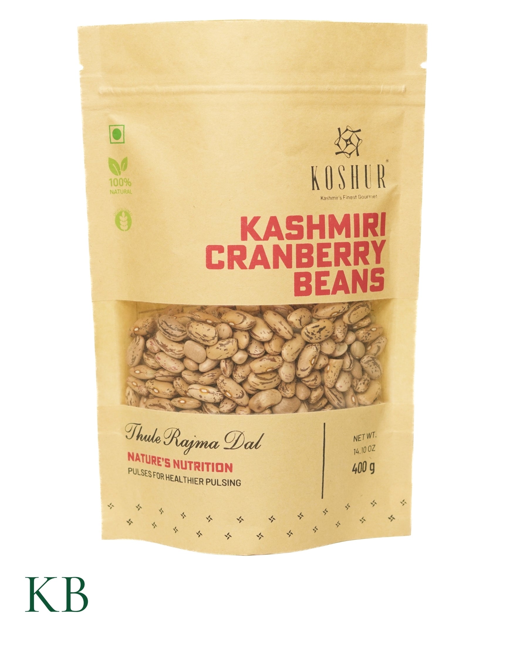 Koshur - Kashmiri Cranberry Beans | Thule Rajma Dal | Rajma Beans | Unpolished Pulses | Vegan Protein | Dried Beans & Pulses - Kashmir Box