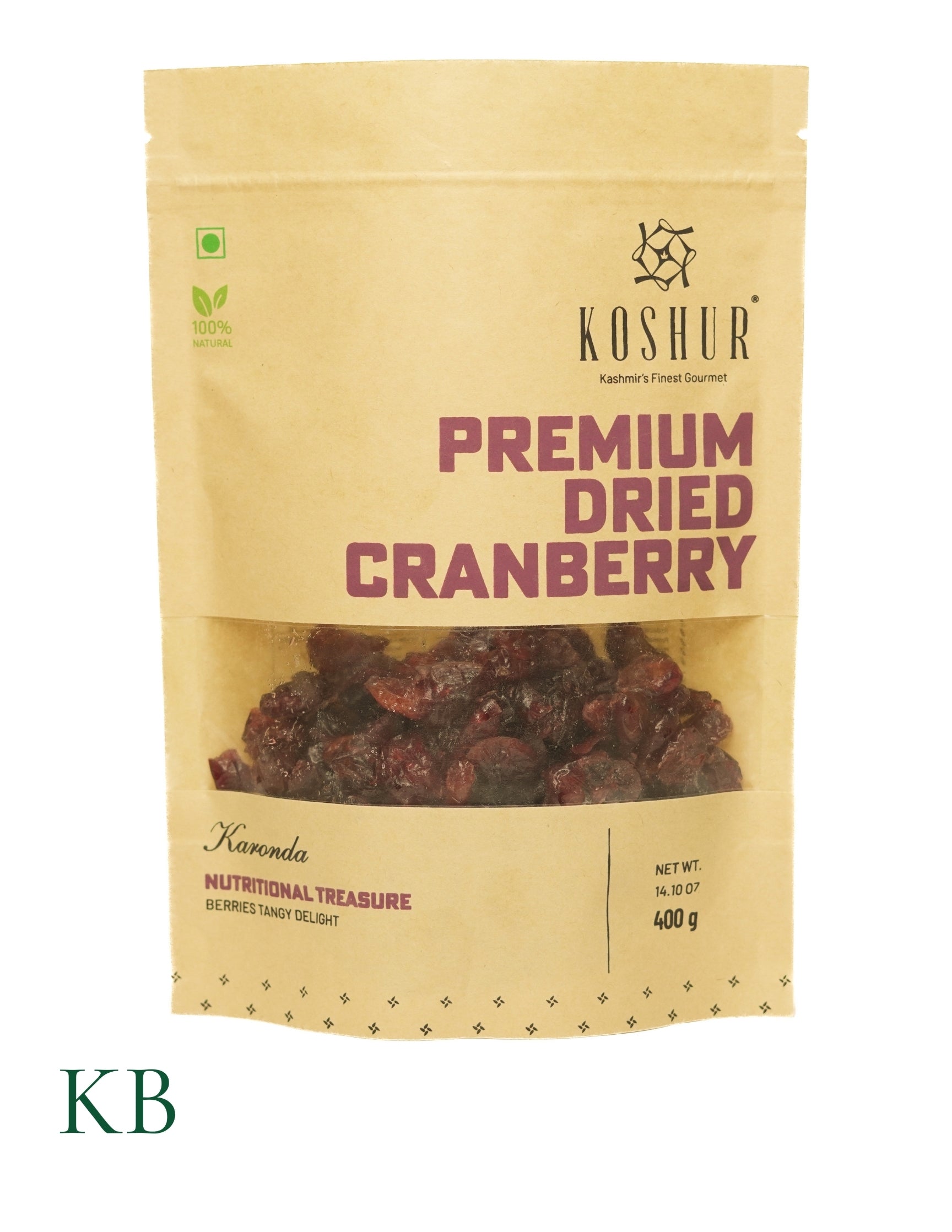 Koshur - Premium Dried Cranberry | Karonda | Dried Red Berries | Sun Dehydrated Fresh Cranberry | Nuts and Dry Fruits | Rich in Vitamin C and Fibre - Kashmir Box