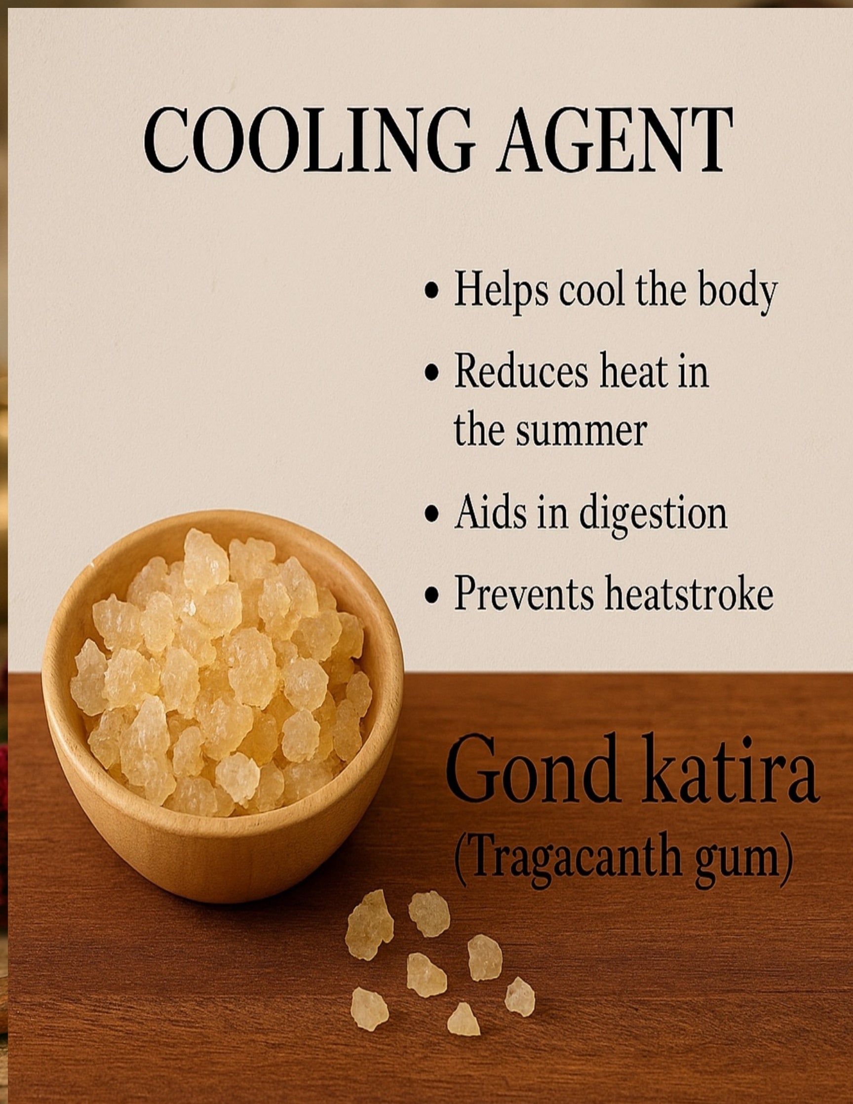 Koshur - Premium Goond Katira | Tragacanth Crystals | Herbs | Edible Gum | Natural Coolant | Best Superfood