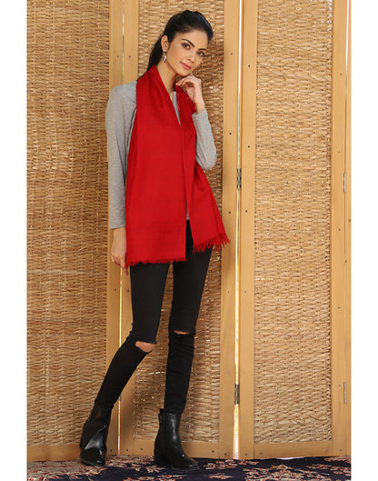 Candy Red Solid Cashmere Scarf - KashmirBox.com
