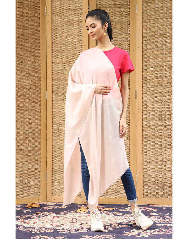Baby Pink Solid Cashmere Stole - KashmirBox.com
