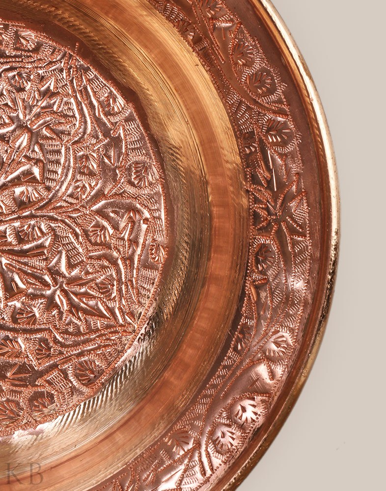 Vine Engraved Copper Plate - KashmirBox.com