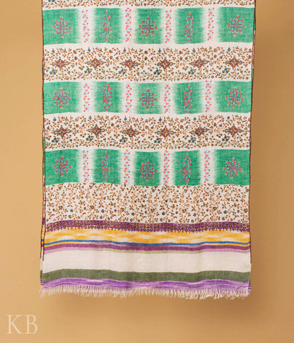 Multicolored Modern Design Embroidered Pashmina Stole - Kashmir Box