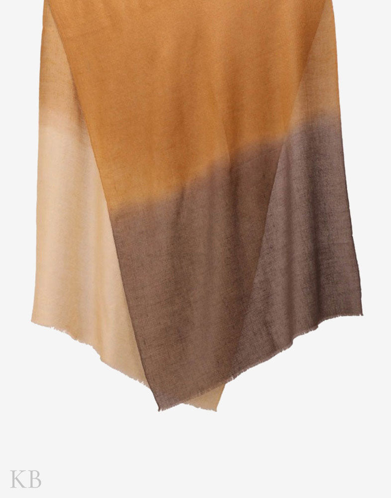 Caramel Creme Pure Pashmina Stole - Kashmir Box