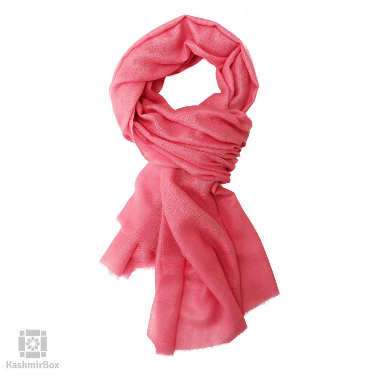 Rose Pink Woolen Stole - KashmirBox.com