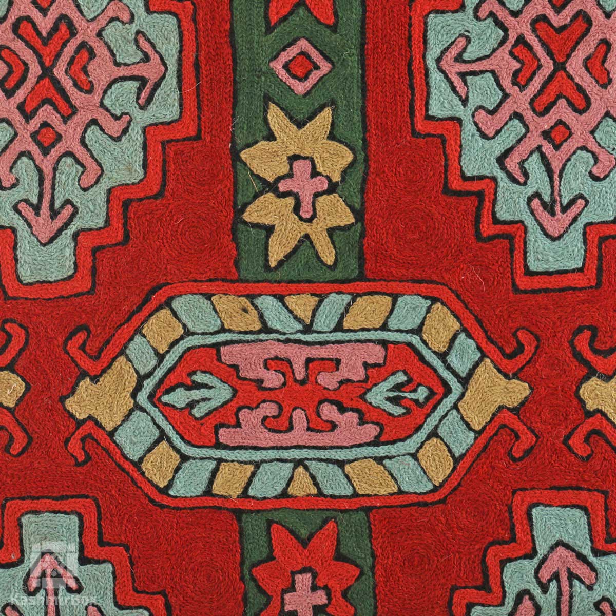 Geometric Chainstitch Handmade Pillow Cover (Set of 2) - Kashmir Box