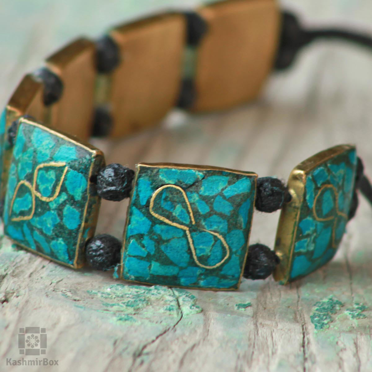Deep Turquoise Handmade Bracelet - KashmirBox.com