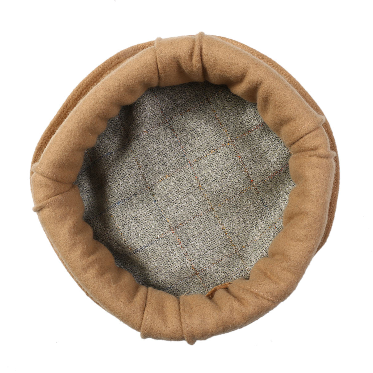 Latte Tan Kani Print Pakol Cap - Kashmir Box