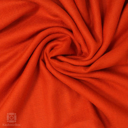 Tiger Orange Solid Cashmere Pashmina Stole - Kashmir Box