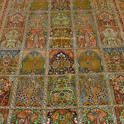 Black Hamadan Silk Carpet - KashmirBox.com