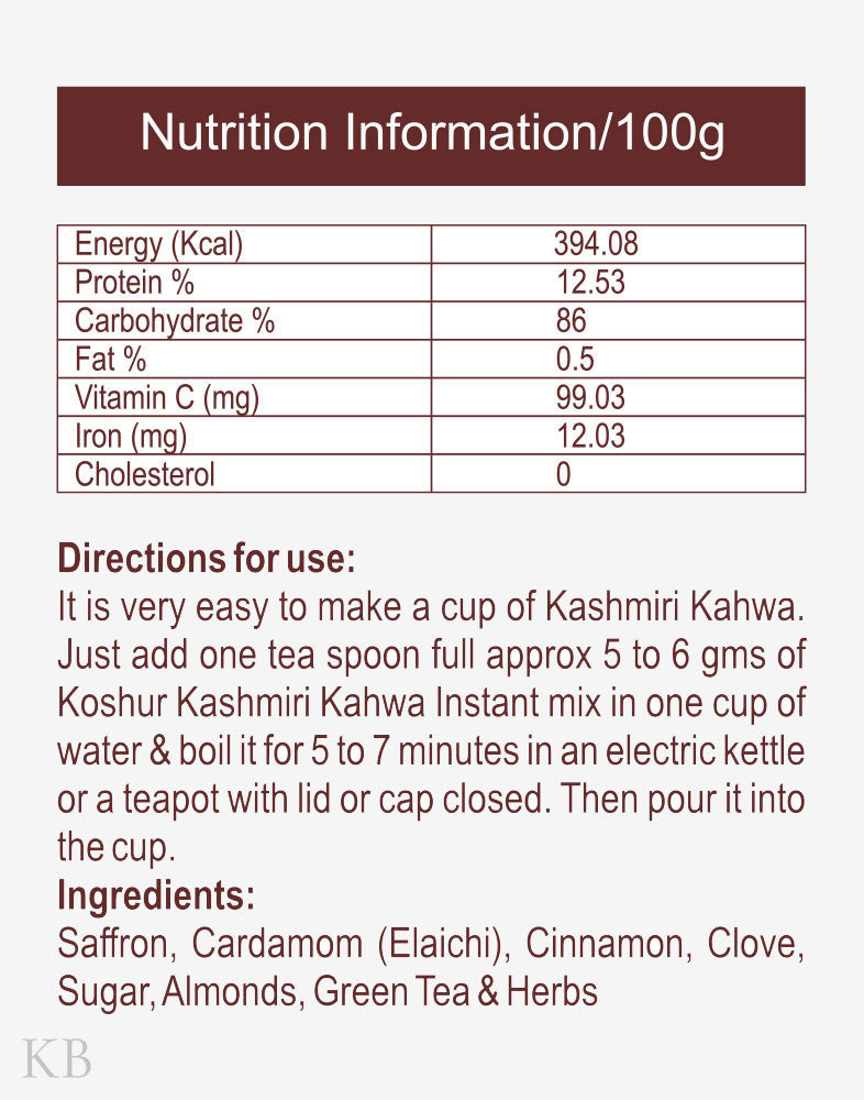 Koshur Kashmiri Kehwa Mix 250 grams - Kashmir Box