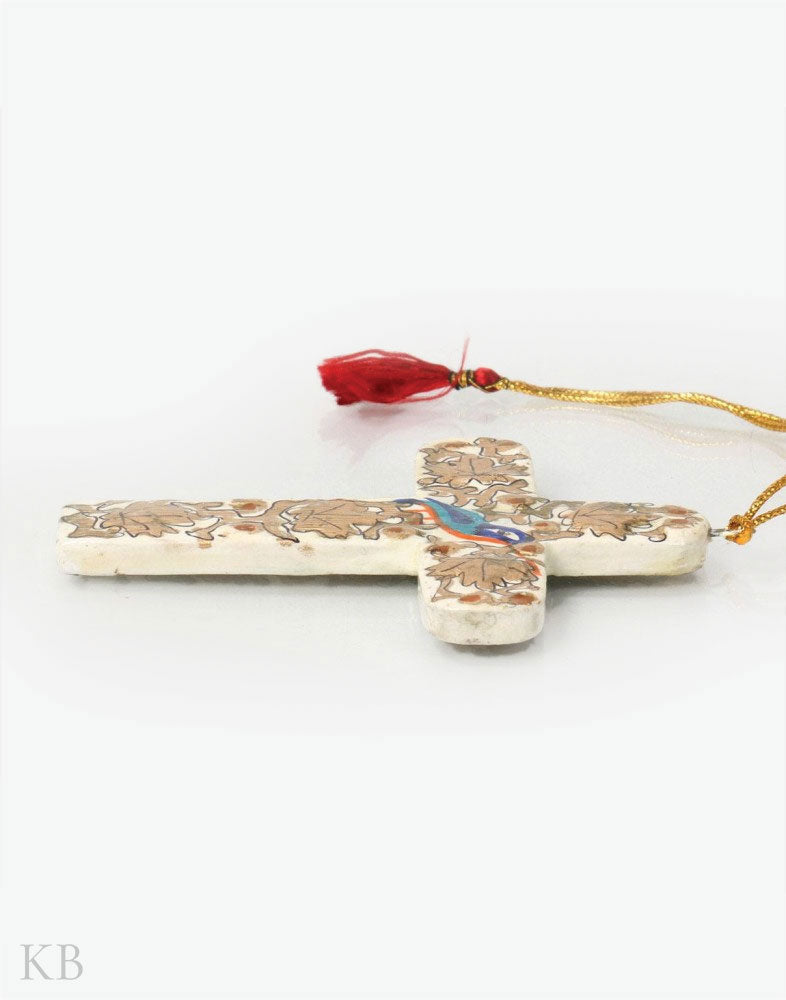 Tinted Bird Paper Mache Latin Cross (Set of 4) - Kashmir Box