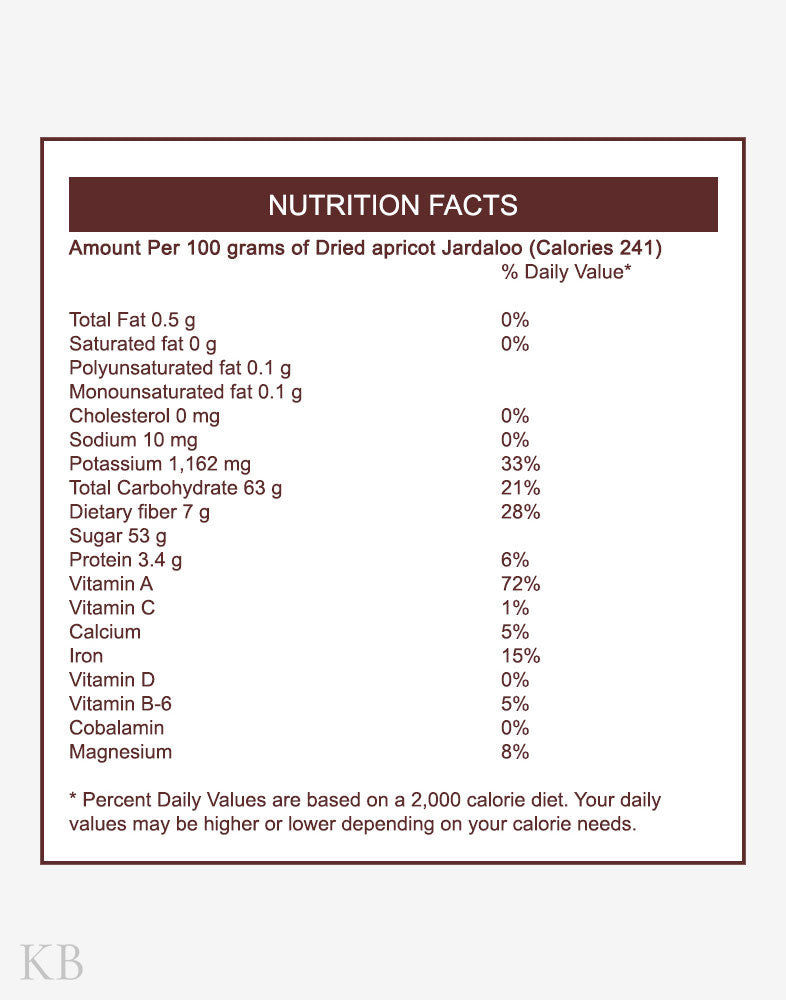 Koshur Dried Apricots (Jardaloo) - Kashmir Box