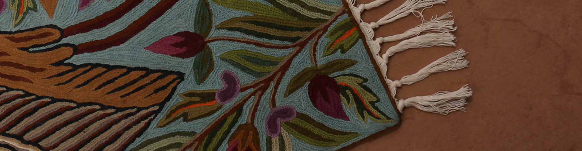 Hand Embroidered Chain Stitch Rugs from India - Kashmir Box ...