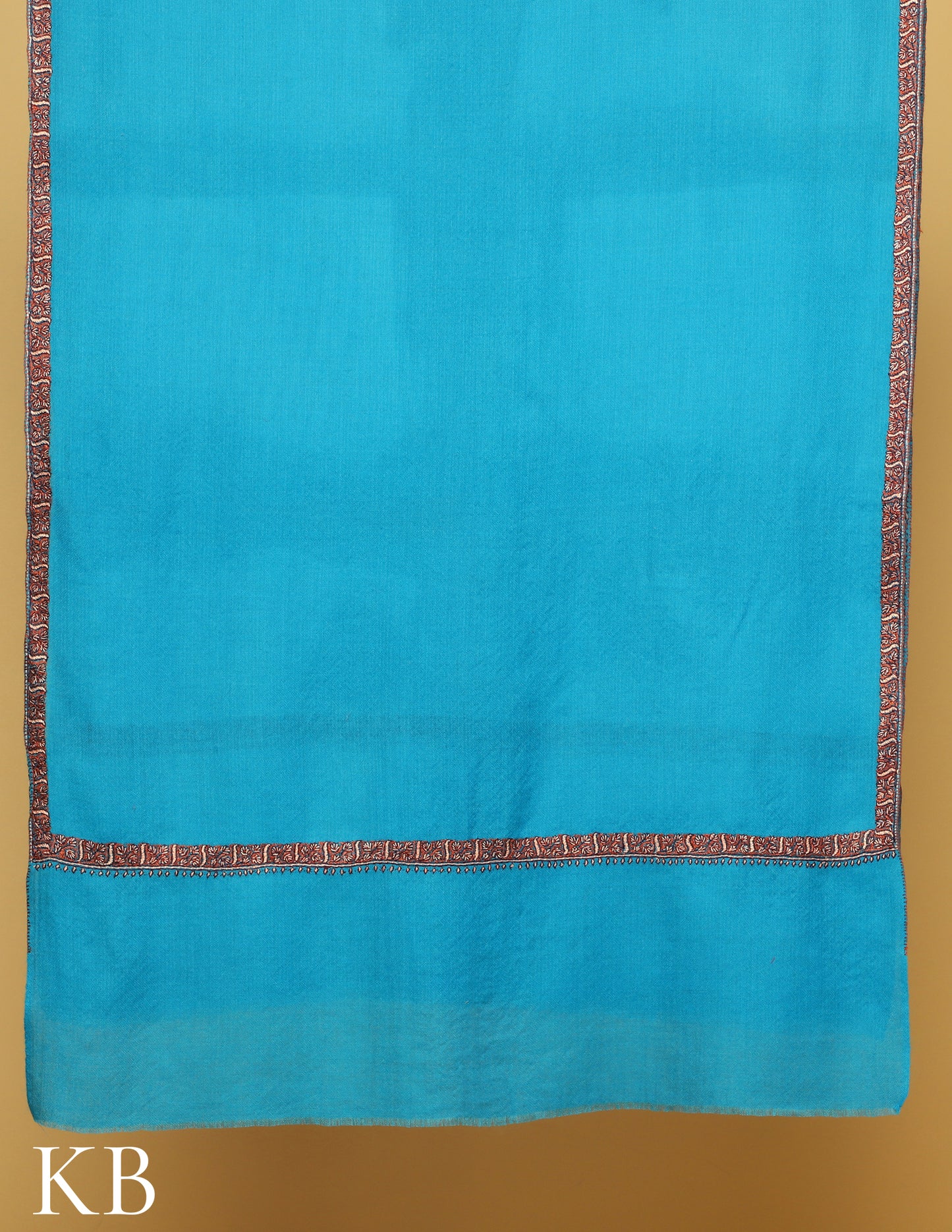Blue Atoll Sozni Embroidered Pure Pashmina Stole - Kashmir Box