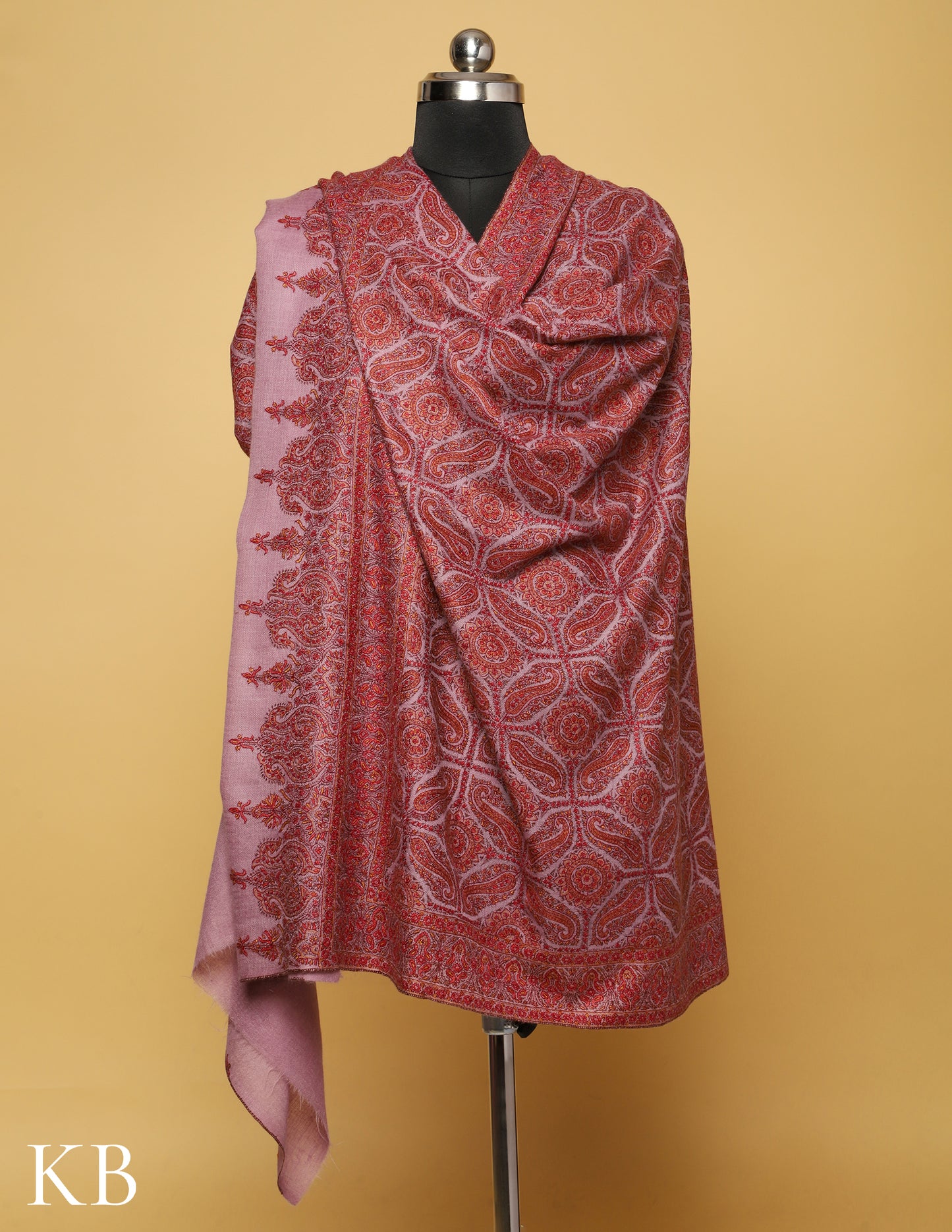 Multicolor Modern Sozni Embroidered Pure Pashmina Shawl –