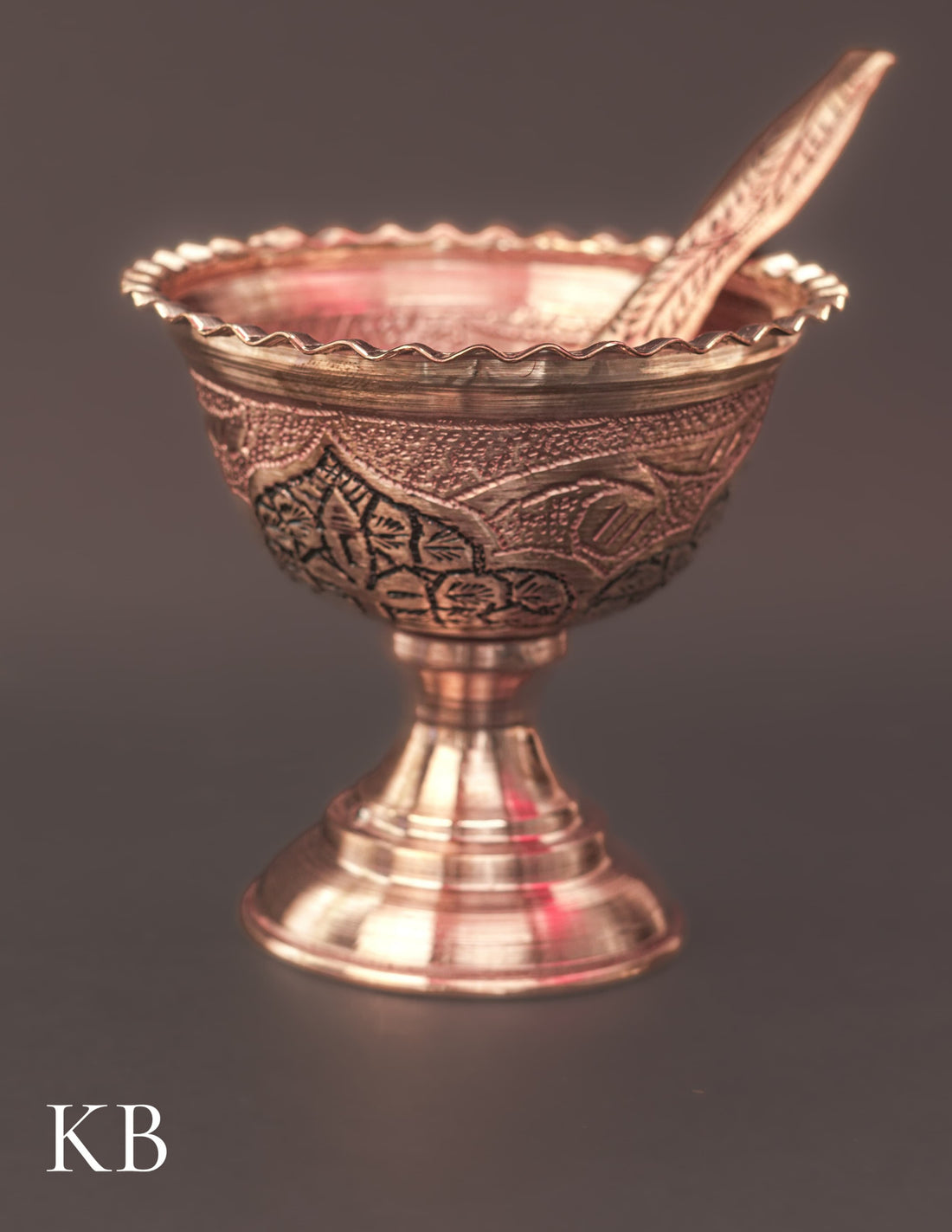 Kashmiri Copperware Ice Cream Bowl Set (with Spoons) – Artisan-Made | Handcrafted Heritage - Kashmir Box