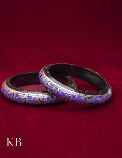 Kashmiri Papier Mâché Bangles (Set of 2, Blue) | Artisan-Made | Handcrafted Heritage - Kashmir Box
