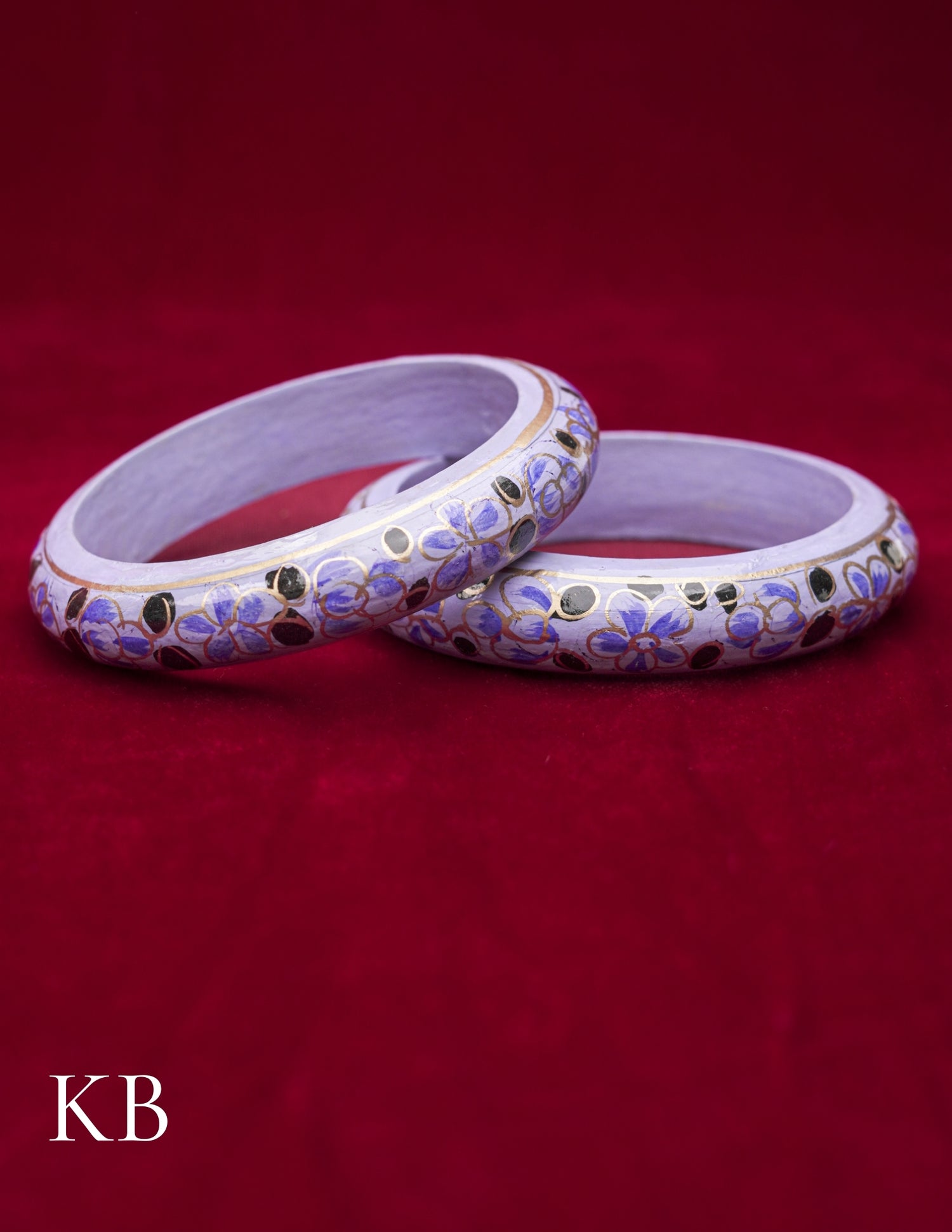 Kashmiri Papier Mâché Bangles (Set of 2, Sky Blue) | Artisan-Made | Handcrafted Heritage - Kashmir Box