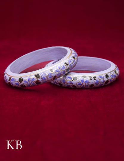 Kashmiri Papier Mâché Bangles (Set of 2, Sky Blue) | Artisan-Made | Handcrafted Heritage - Kashmir Box