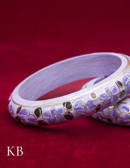 Kashmiri Papier Mâché Bangles (Set of 2, Sky Blue) | Artisan-Made | Handcrafted Heritage - Kashmir Box
