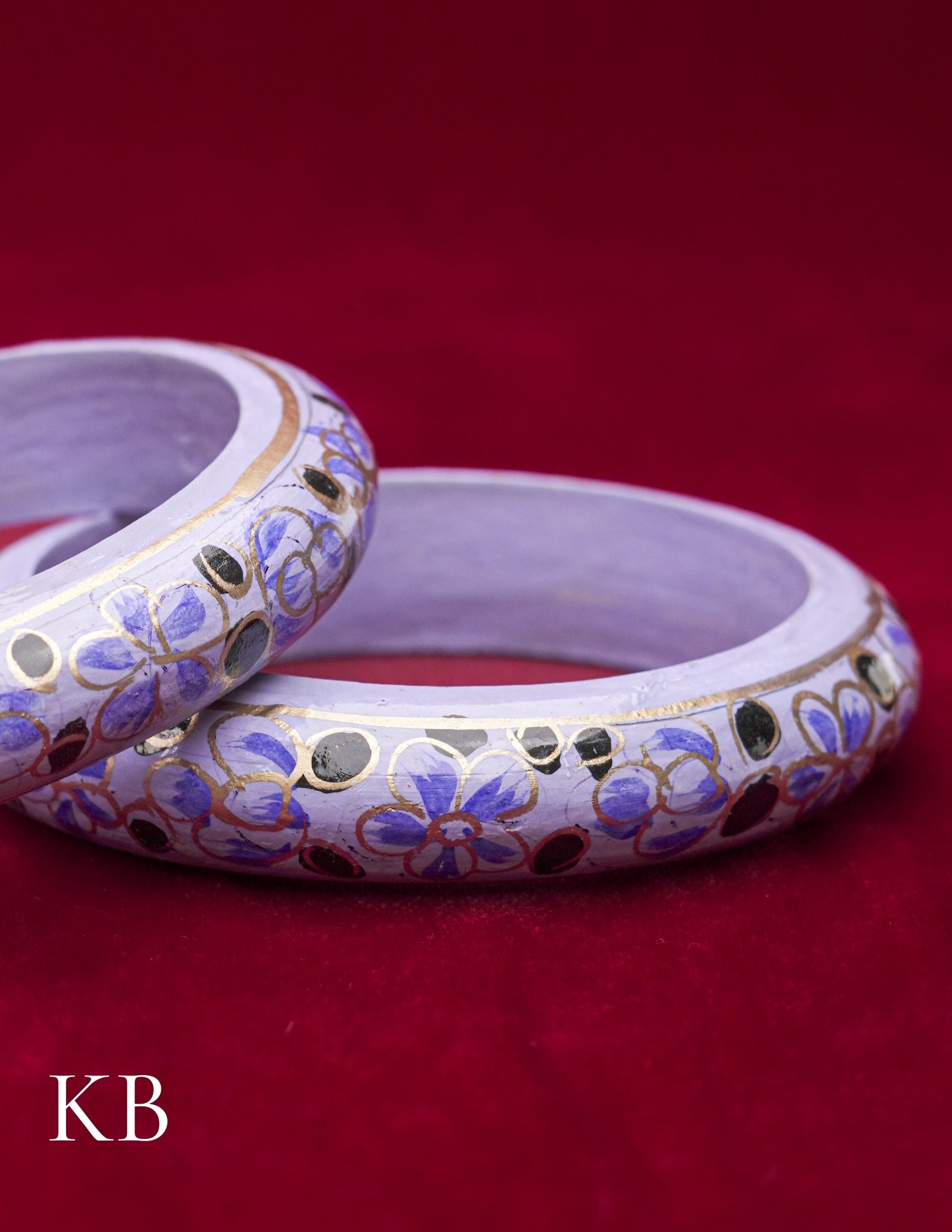 Kashmiri Papier Mâché Bangles (Set of 2, Sky Blue) | Artisan-Made | Handcrafted Heritage - Kashmir Box