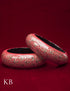 Kashmiri Papier Mâché Bangles (Set of 2, Red) | Artisan-Made | Handcrafted Heritage - Kashmir Box