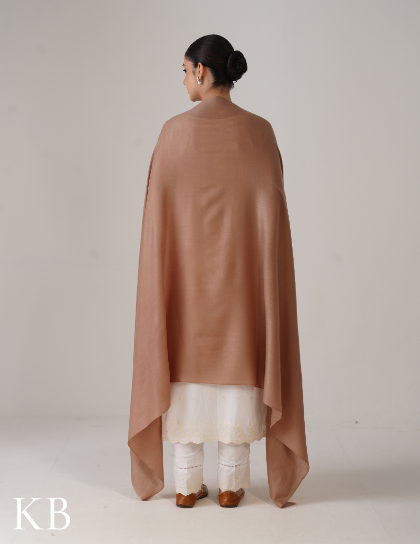 Natural Solid Woollen Shawl | Minimal &amp; Versatile - Kashmir Box