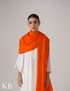 Orange Solid Woollen Shawl | Bright Winter Essential - Kashmir Box