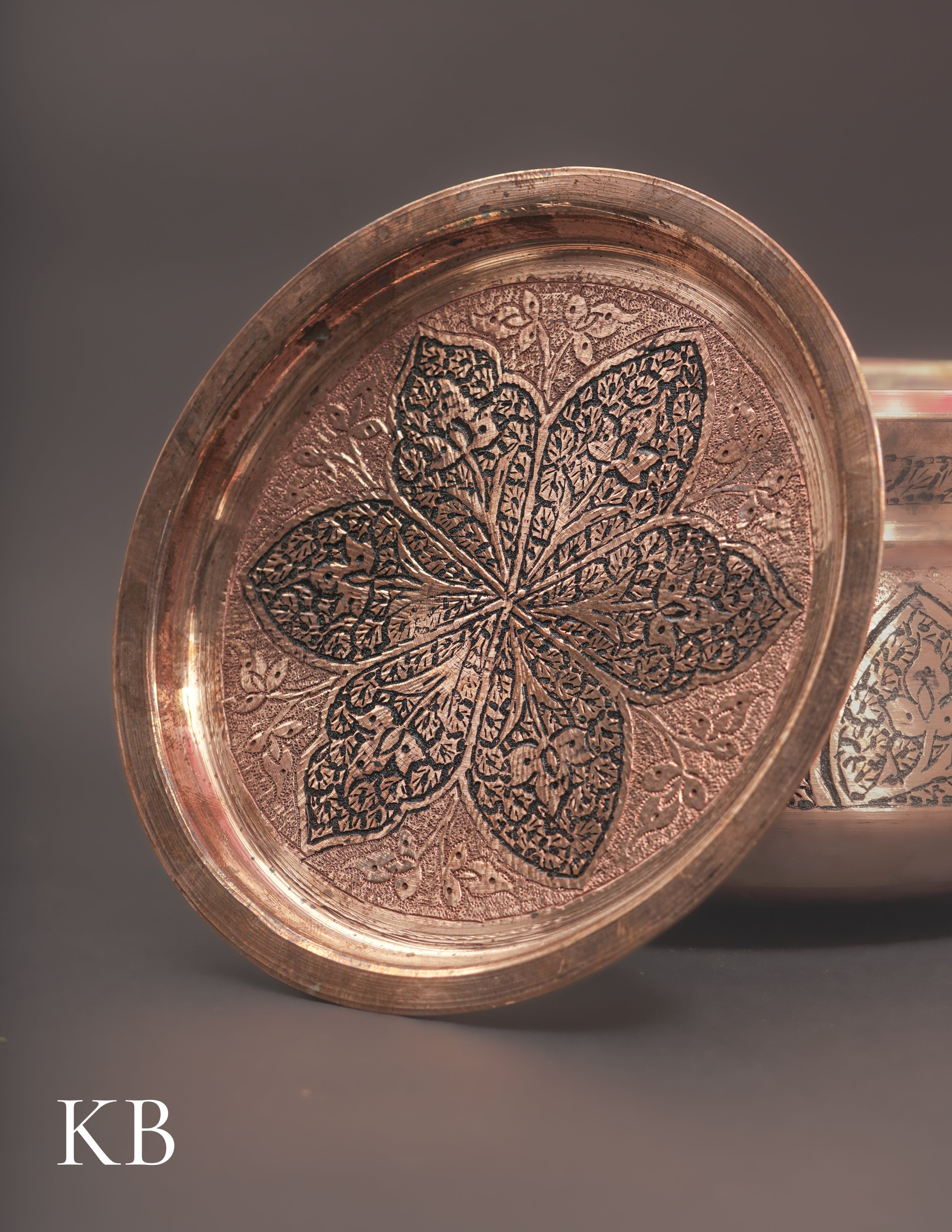 Kashmiri Copperware Curry Bowl with Lid – Artisan-Made | Handcrafted Heritage - Kashmir Box