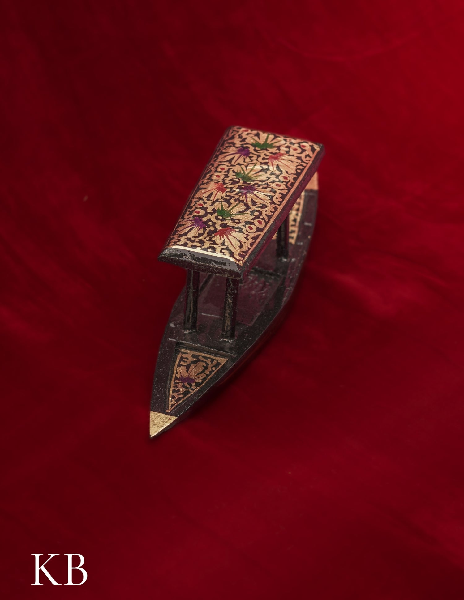 Kashmiri Papier Mâché Shikara – Hand-Painted (8.5 Inch) | Artisan-Made | Handcrafted Heritage - Kashmir Box