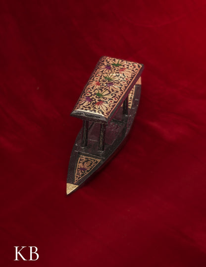 Kashmiri Papier Mâché Shikara – Hand-Painted (8.5 Inch) | Artisan-Made | Handcrafted Heritage - Kashmir Box