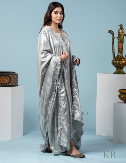 Talab Tilla Embroidered Grey Suit with 2.5 Meters Dupatta - Kashmir Box