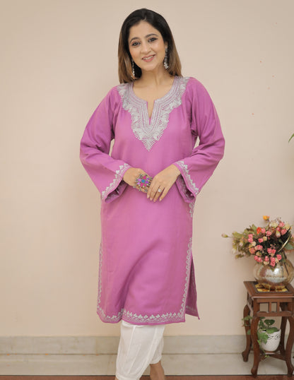 Rang-e-Khizan Orchid Paisley Zari Phiran
