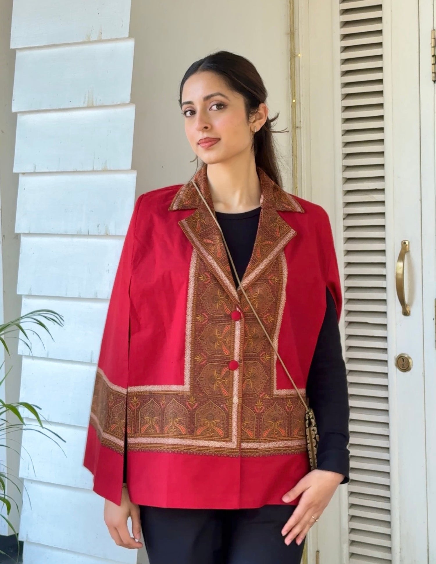 Nayaab Kashmiri Embroidered Woollen Jacket – Maroon