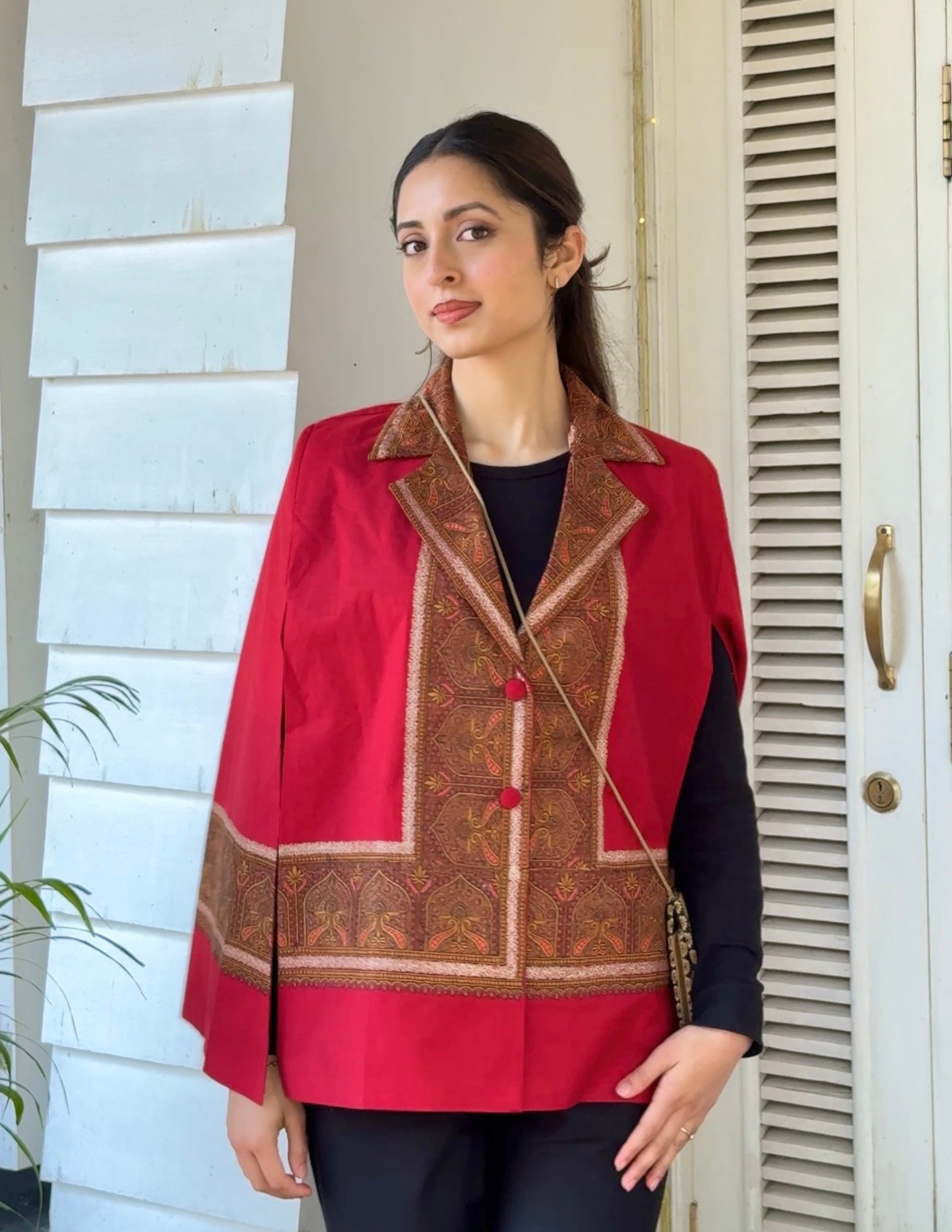 Nayaab Kashmiri Embroidered Woollen Jacket – Maroon