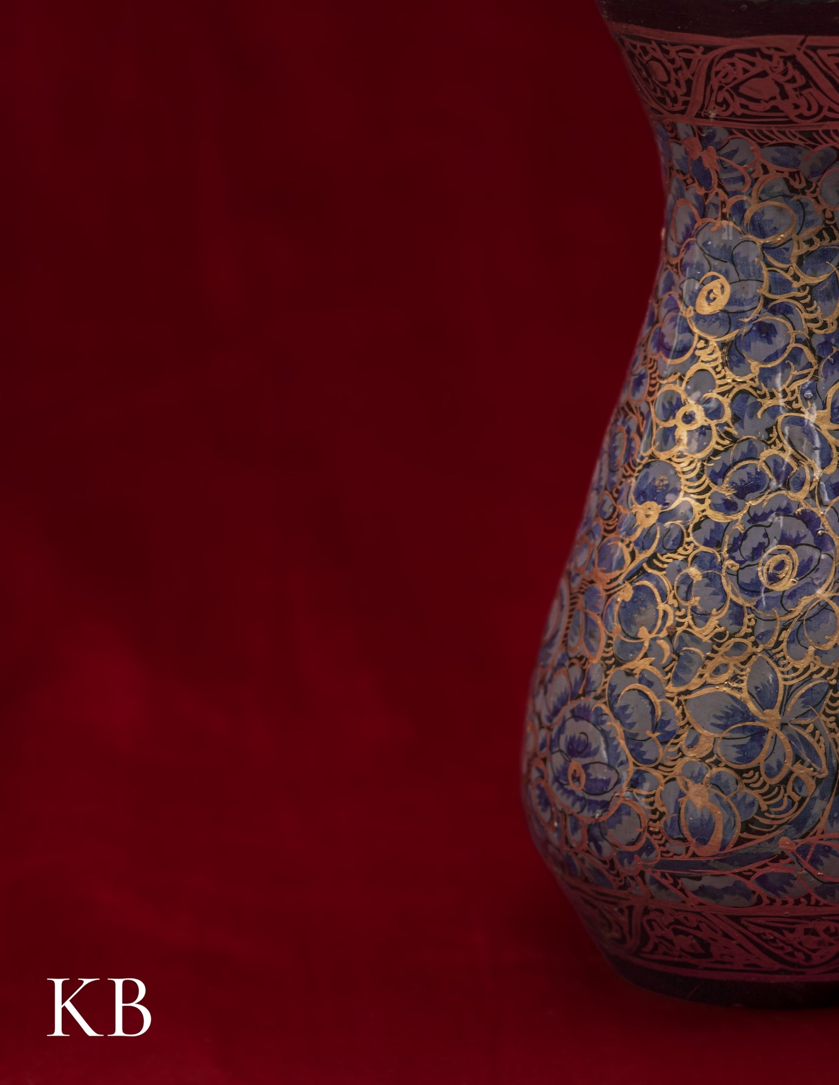 Kashmiri Papier Mâché Flower Vase – Hand-Painted Blue Floral (5 Inch) | Artisan-Made | Handcrafted Heritage - Kashmir Box