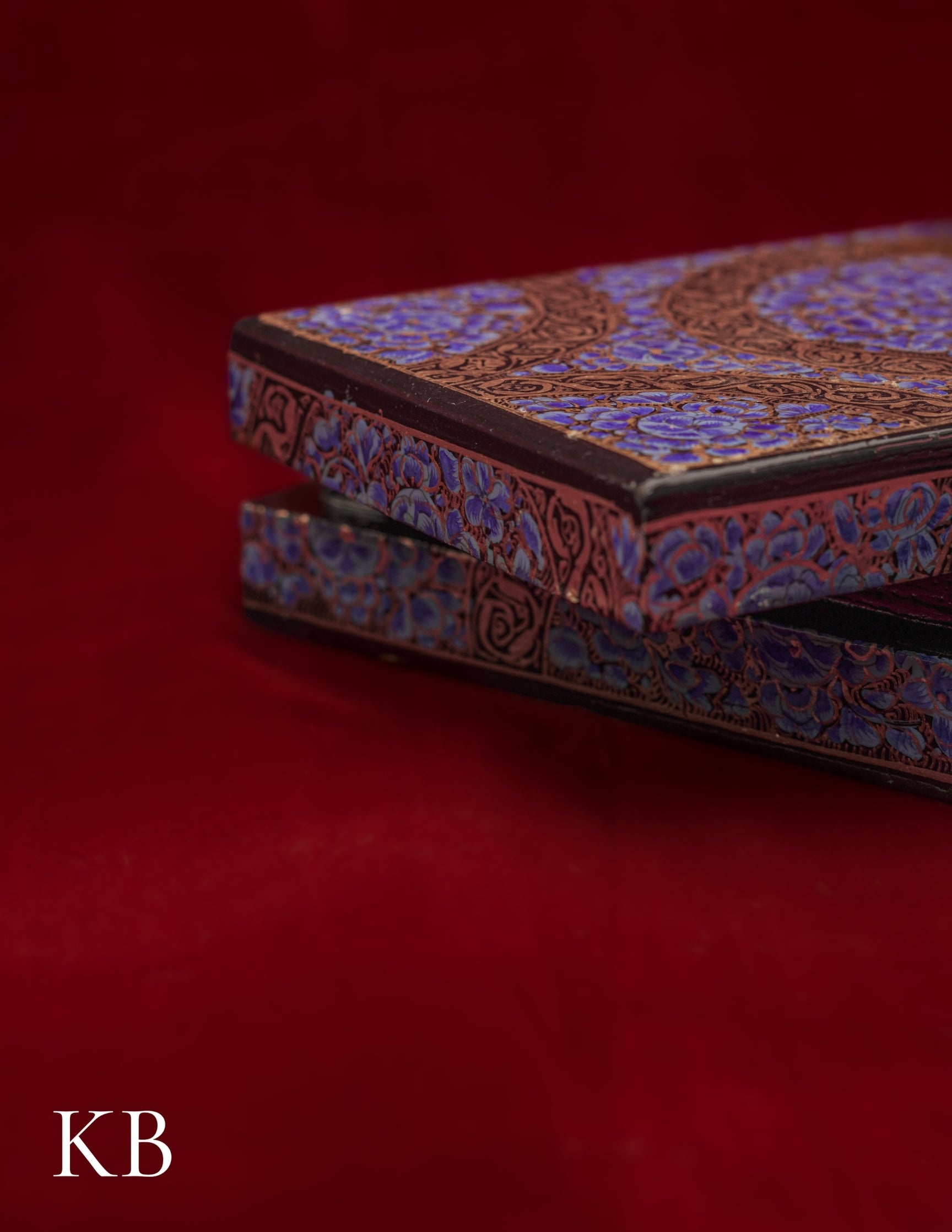 Kashmiri Papier Mâché Rectangular Box (Blue) | Artisan-Made | Handcrafted Heritage - Kashmir Box