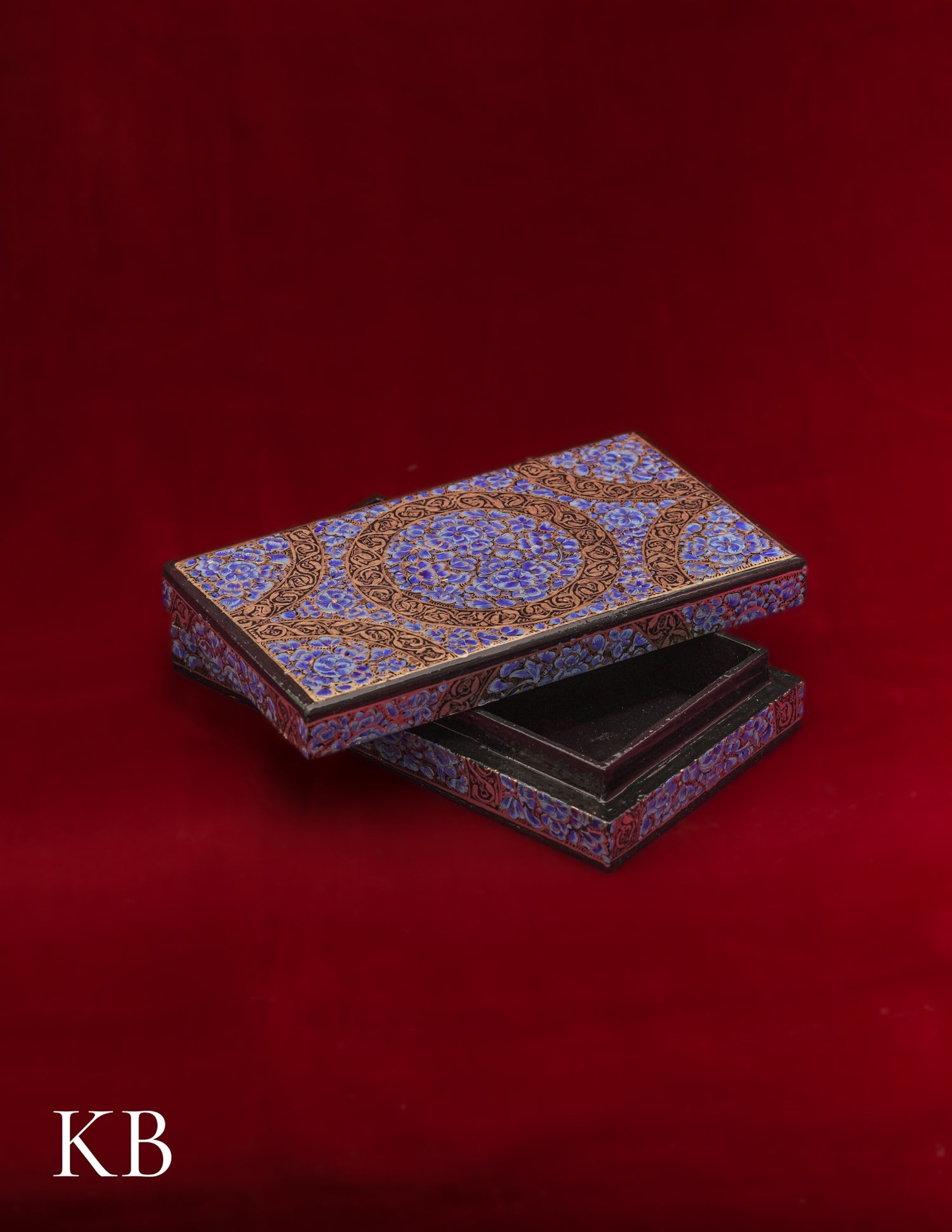 Kashmiri Papier Mâché Rectangular Box (Blue) | Artisan-Made | Handcrafted Heritage - Kashmir Box