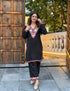 Nigeen Kashmiri Aari Embroidered Black Ruby Cotton Co-ord Set for Women - Kashmir Box