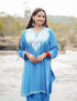 Blue Kashmiri Aari Embroidered Rayon Co-ord Set for Women |Office & Casual Ethnic Wear - Kashmir Box