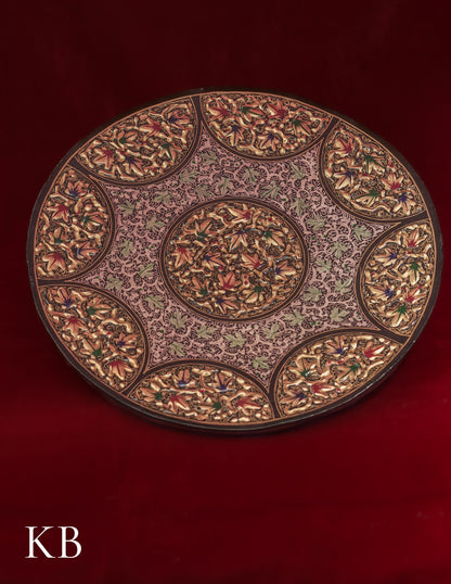 Kashmiri Papier Mâché Wall Plate – Hand-Painted Black Base (10 Inch) | Artisan-Made | Handcrafted Heritage - Kashmir Box