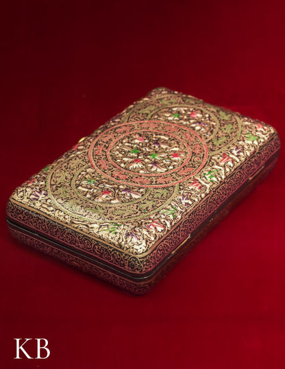 Kashmiri Papier Mâché Clutch – Large Black Hand-Painted | Artisan-Made | Handcrafted Heritage - Kashmir Box